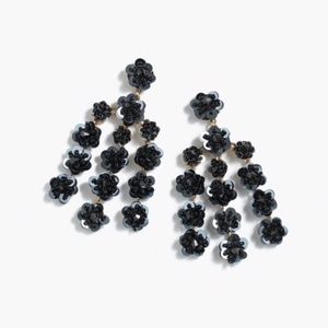 J. Crew Sequin-Daisy Chandelier Earrings, Black
